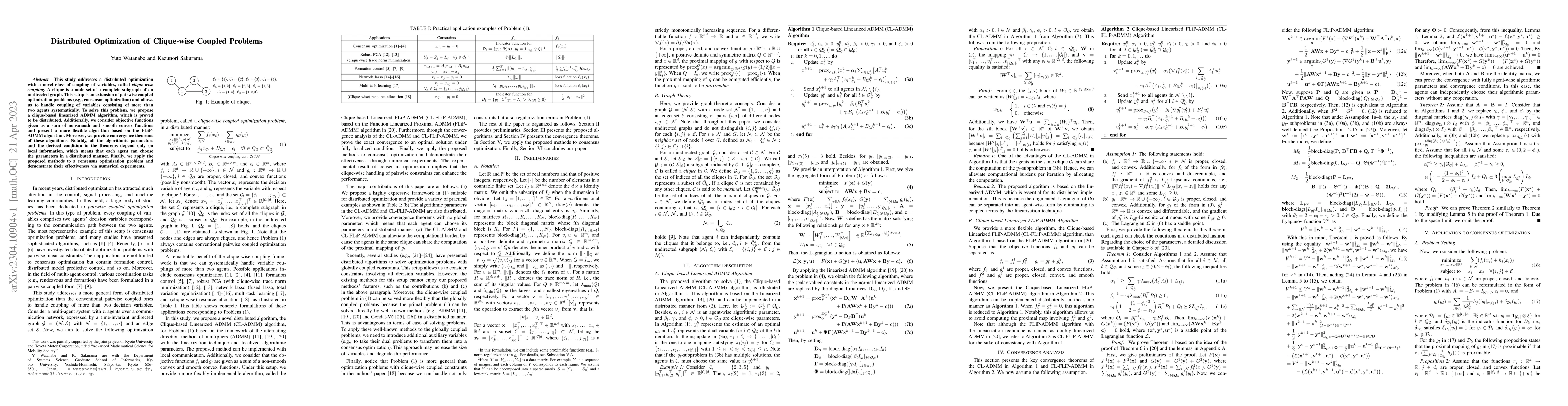 Thumbnail for Distributed Optimization of Clique-wise Coupled Problems