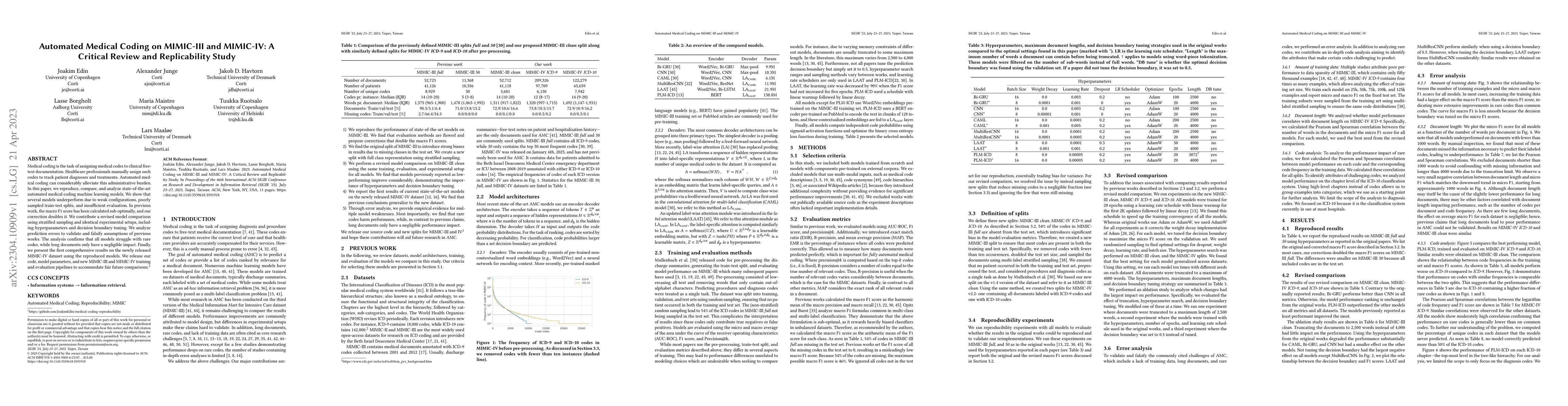 Thumbnail for Automated Medical Coding on MIMIC-III and MIMIC-IV: A Critical Review
  and Replicability Study