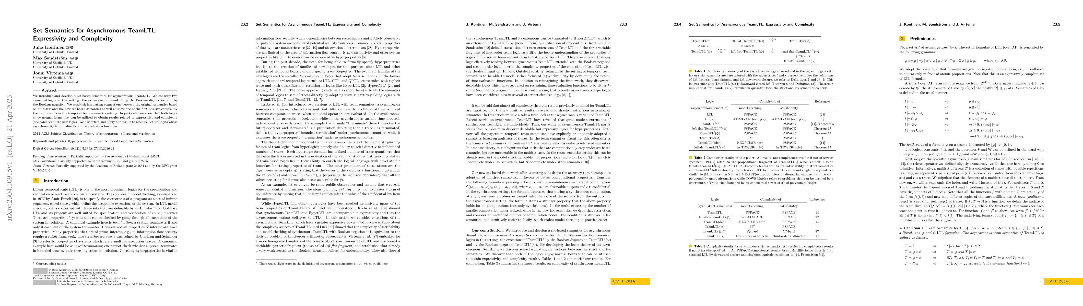 Thumbnail for Set Semantics for Asynchronous TeamLTL: Expressivity and Complexity