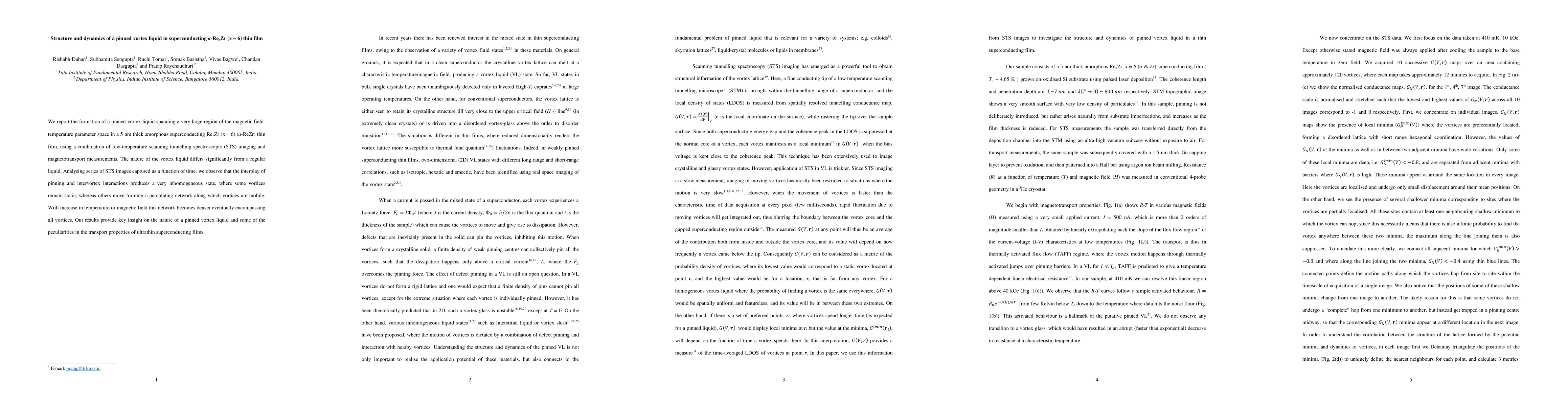 Thumbnail for Structure and dynamics of a pinned vortex liquid in superconducting
  a-Re_xZr (x ~ 6) thin film