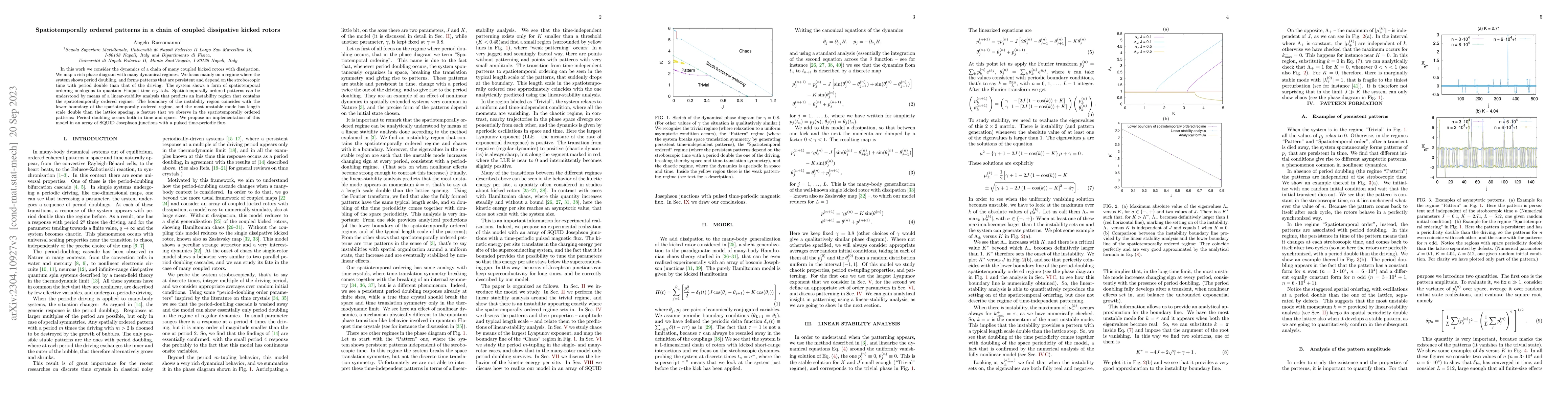 Thumbnail for Spatiotemporally ordered patterns in a chain of coupled dissipative
  kicked rotors