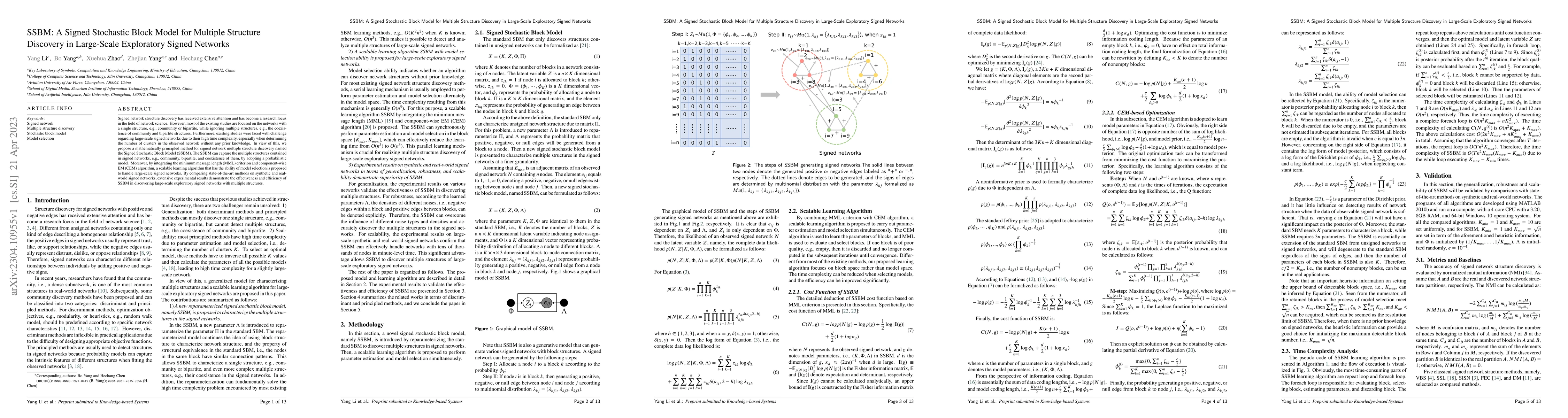 Thumbnail for SSBM: A Signed Stochastic Block Model for Multiple Structure Discovery
  in Large-Scale Exploratory Signed Networks