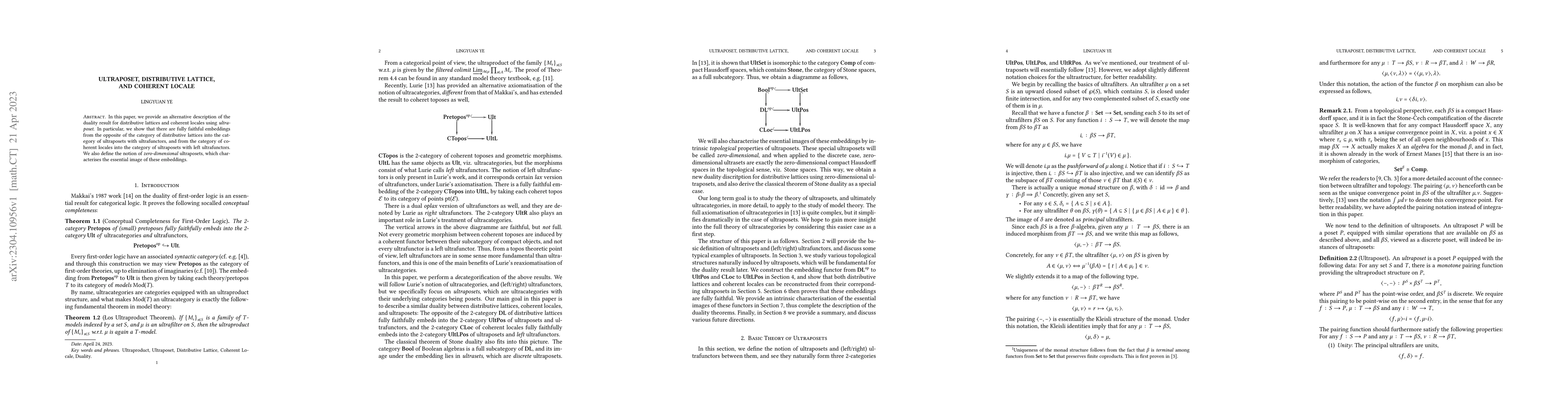 Thumbnail for Ultraposet, Distributive Lattice, and Coherent Locale