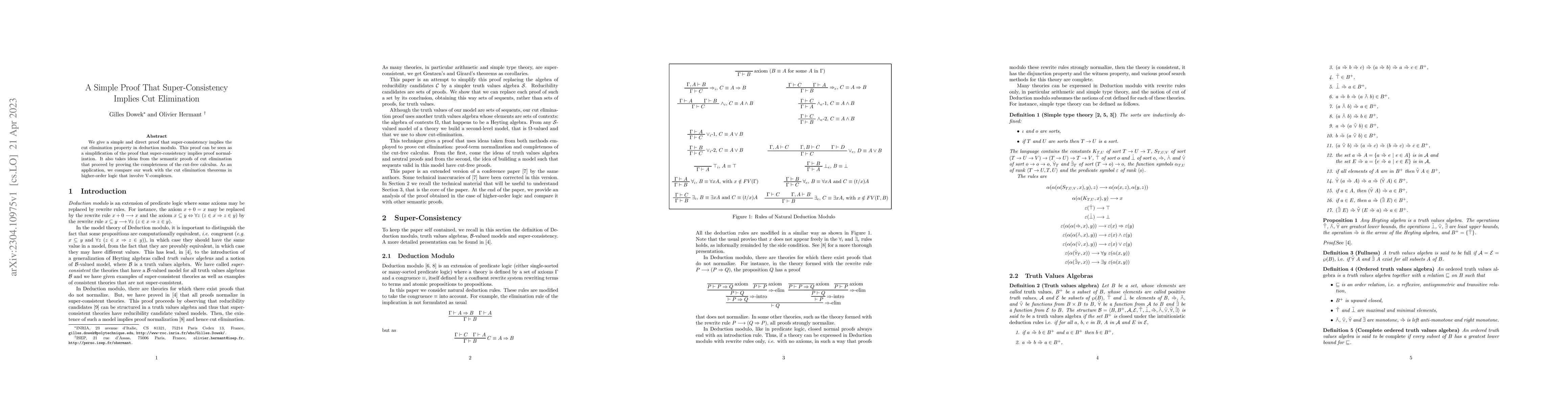 Thumbnail for A Simple Proof That Super-Consistency Implies Cut Elimination