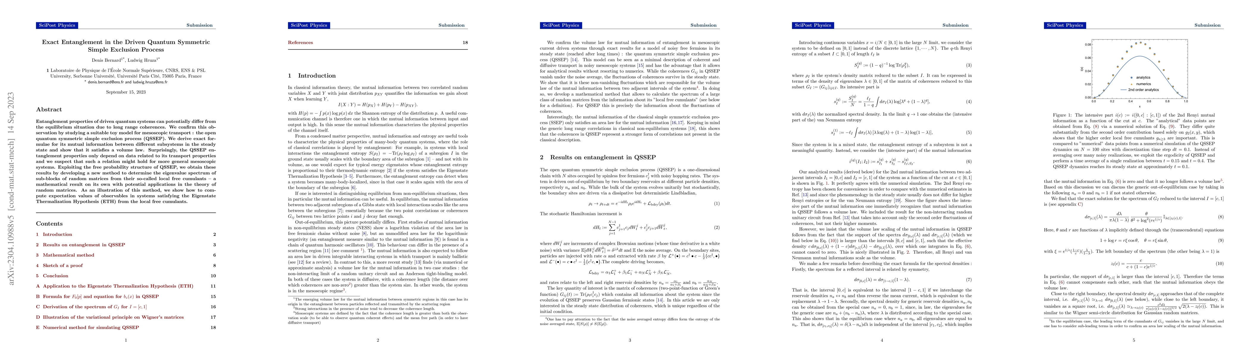 Thumbnail for Exact Entanglement in the Driven Quantum Symmetric Simple Exclusion
  Process