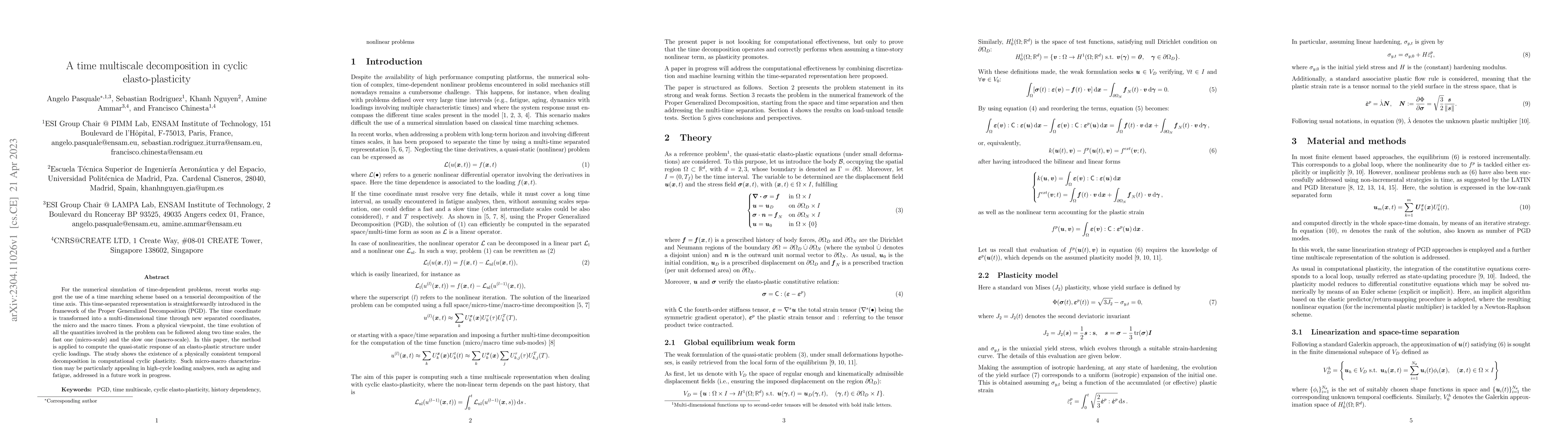 Thumbnail for A time multiscale decomposition in cyclic elasto-plasticity