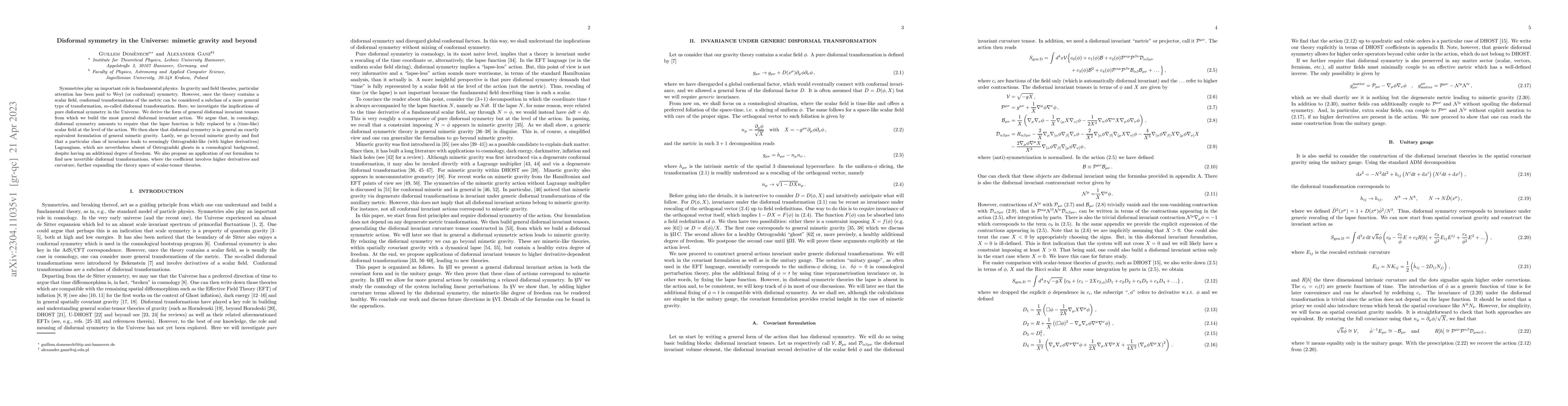 Thumbnail for Disformal symmetry in the Universe: mimetic gravity and beyond