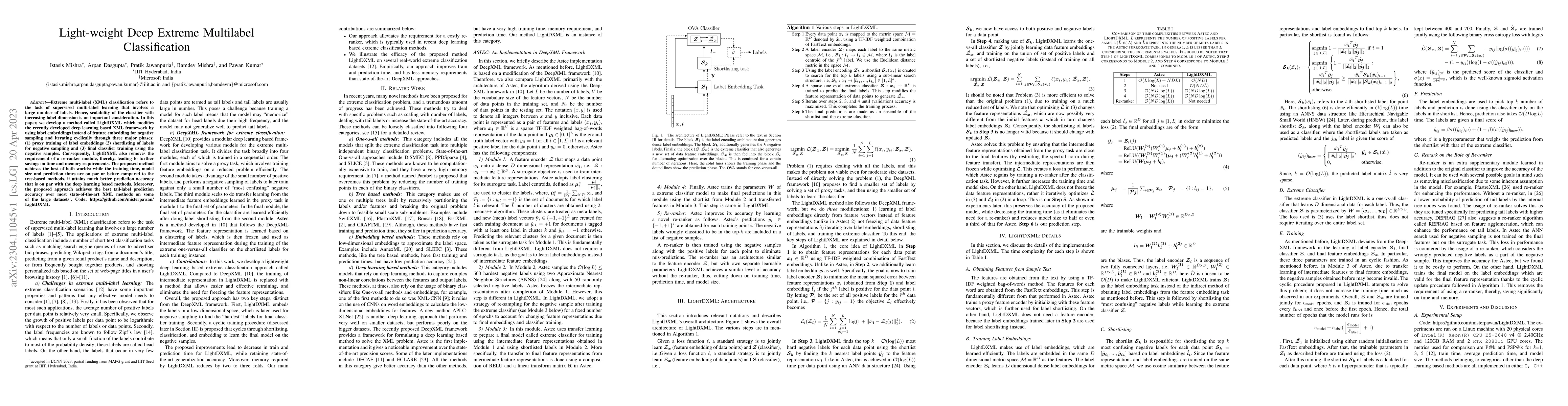 Thumbnail for Light-weight Deep Extreme Multilabel Classification