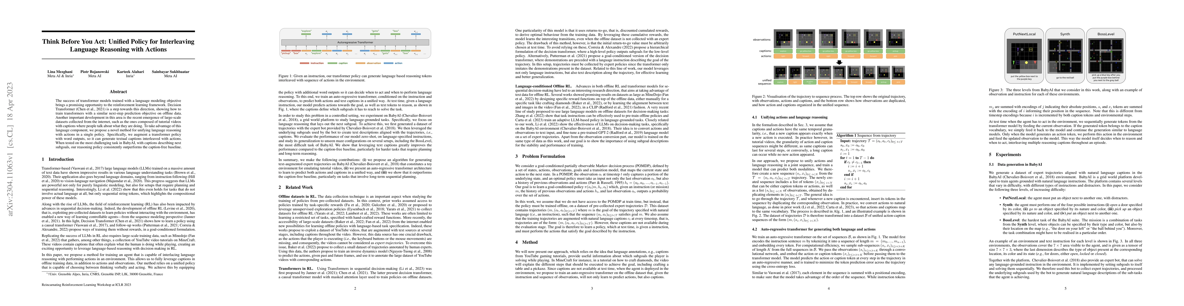 Thumbnail for Think Before You Act: Unified Policy for Interleaving Language Reasoning
  with Actions