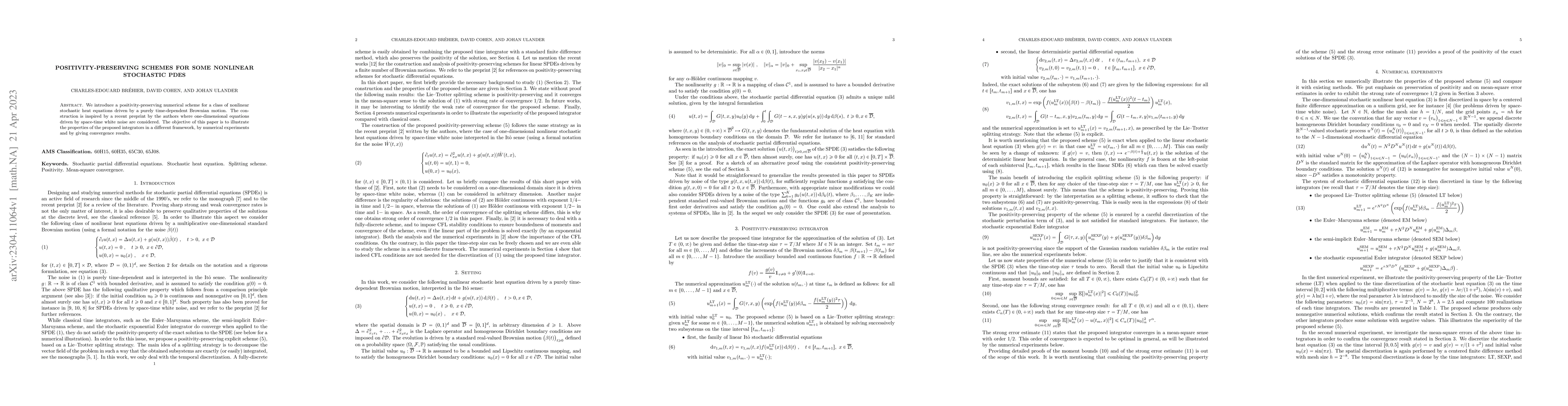 Thumbnail for Positivity-preserving schemes for some nonlinear stochastic PDEs