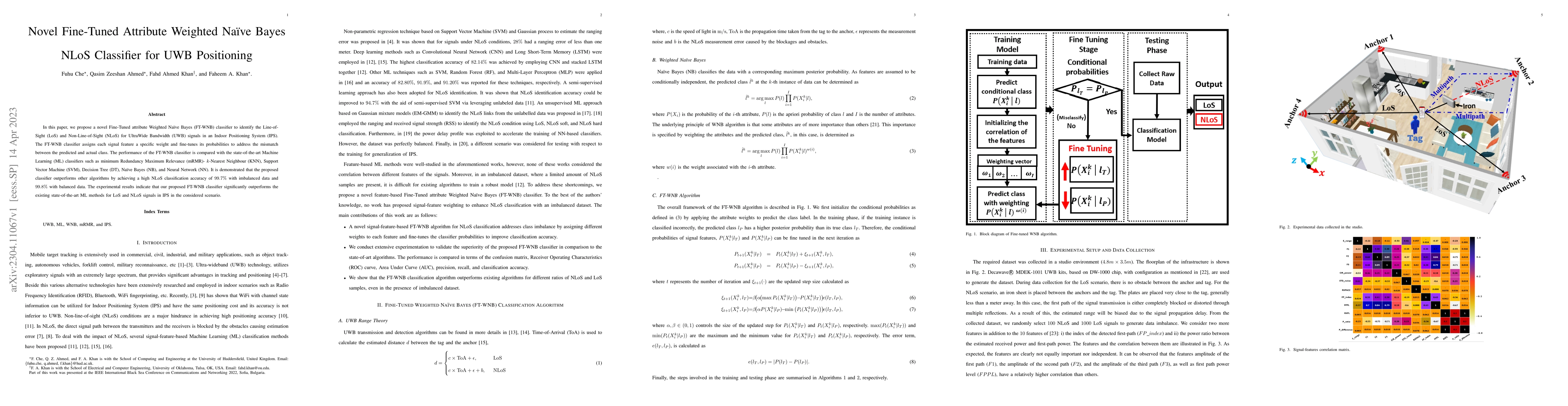 Thumbnail for Novel Fine-Tuned Attribute Weighted Na\"ive Bayes NLoS Classifier for
  UWB Positioning