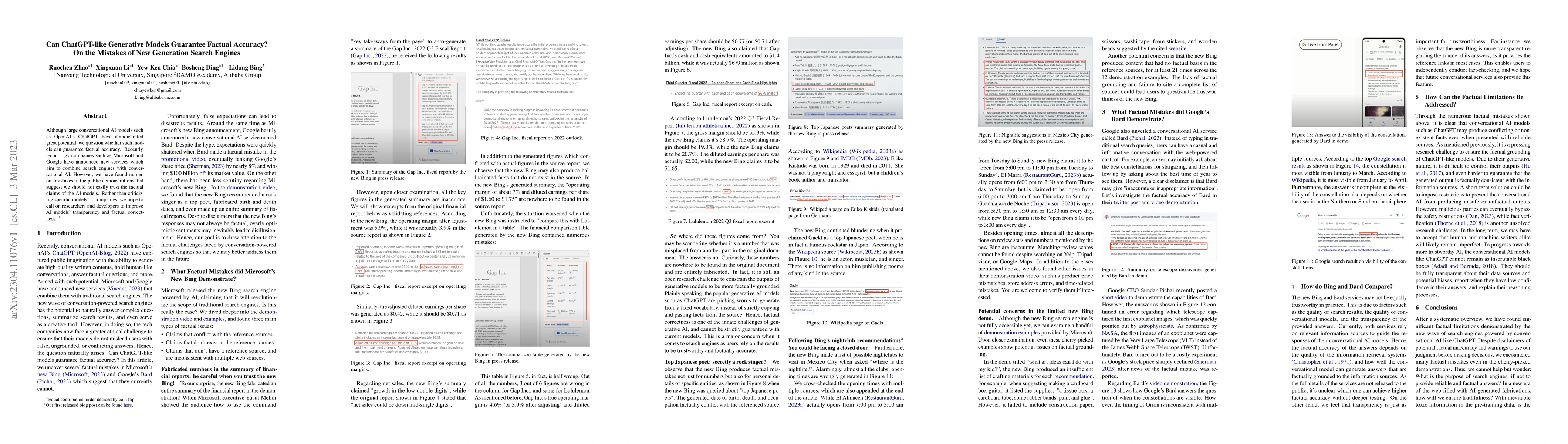 Thumbnail for Can ChatGPT-like Generative Models Guarantee Factual Accuracy? On the
  Mistakes of New Generation Search Engines