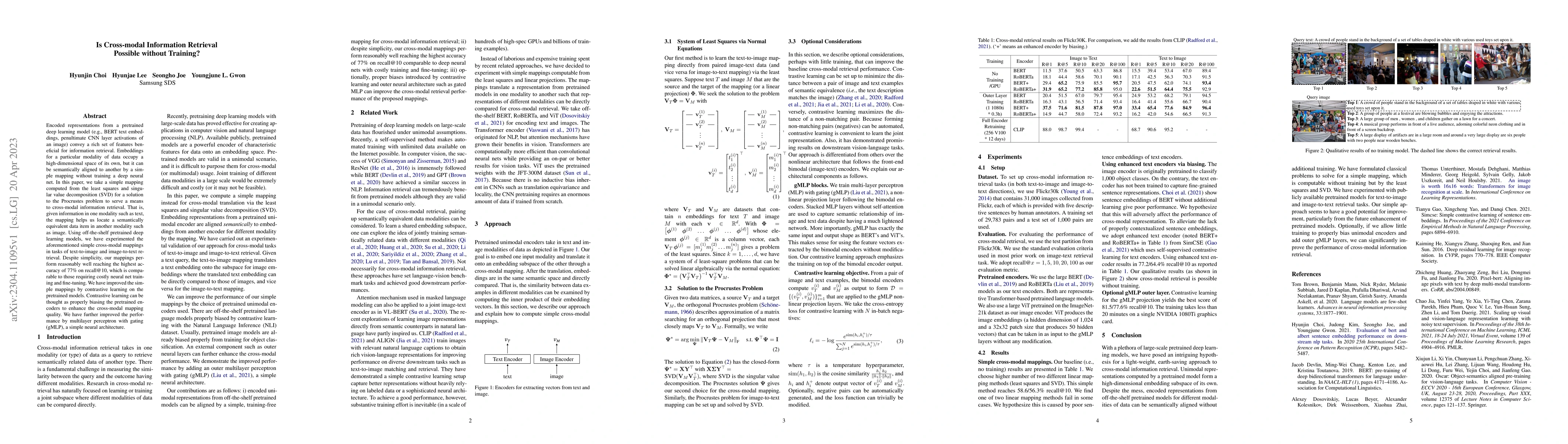 Thumbnail for Is Cross-modal Information Retrieval Possible without Training?