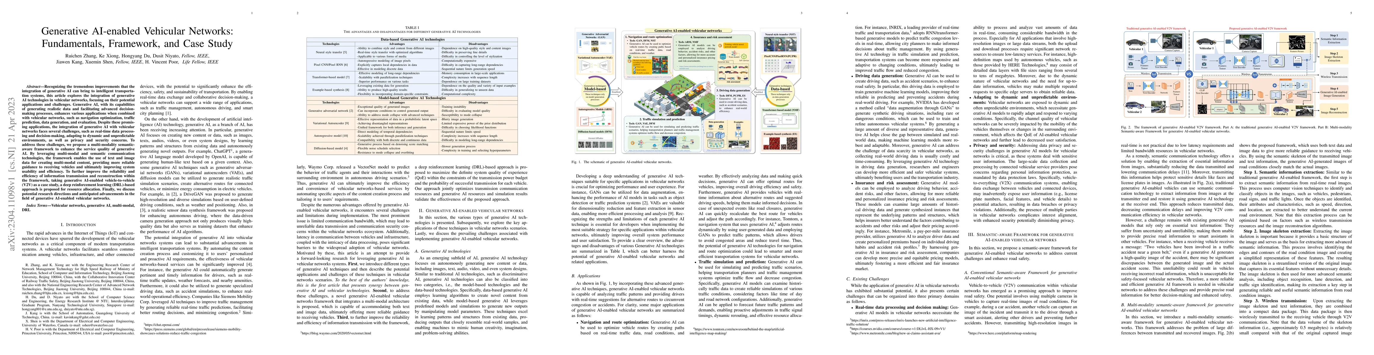 Thumbnail for Generative AI-enabled Vehicular Networks: Fundamentals, Framework, and
  Case Study