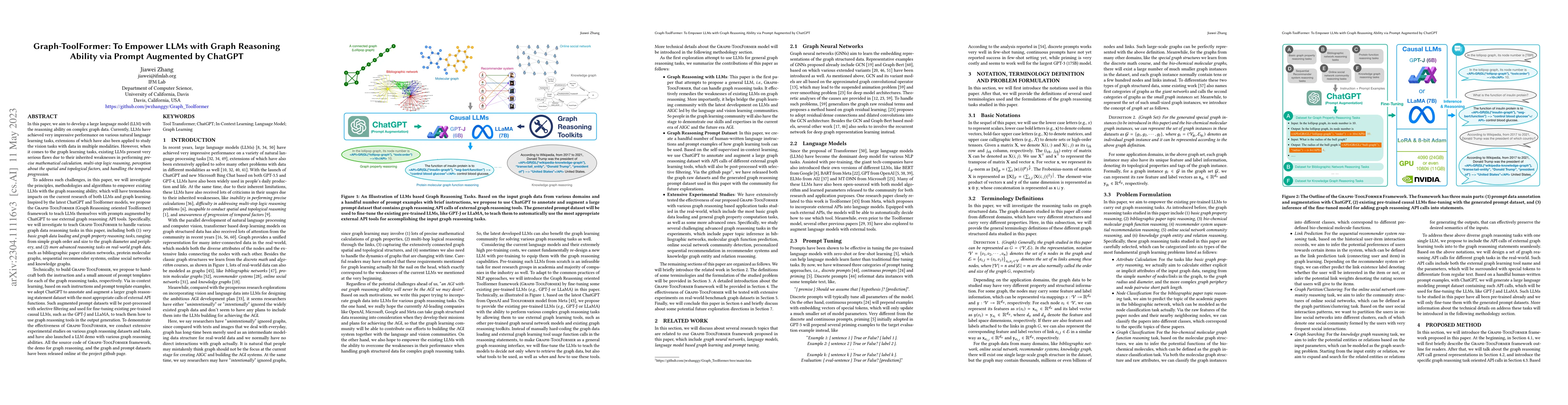 Thumbnail for Graph-ToolFormer: To Empower LLMs with Graph Reasoning Ability via
  Prompt Augmented by ChatGPT
