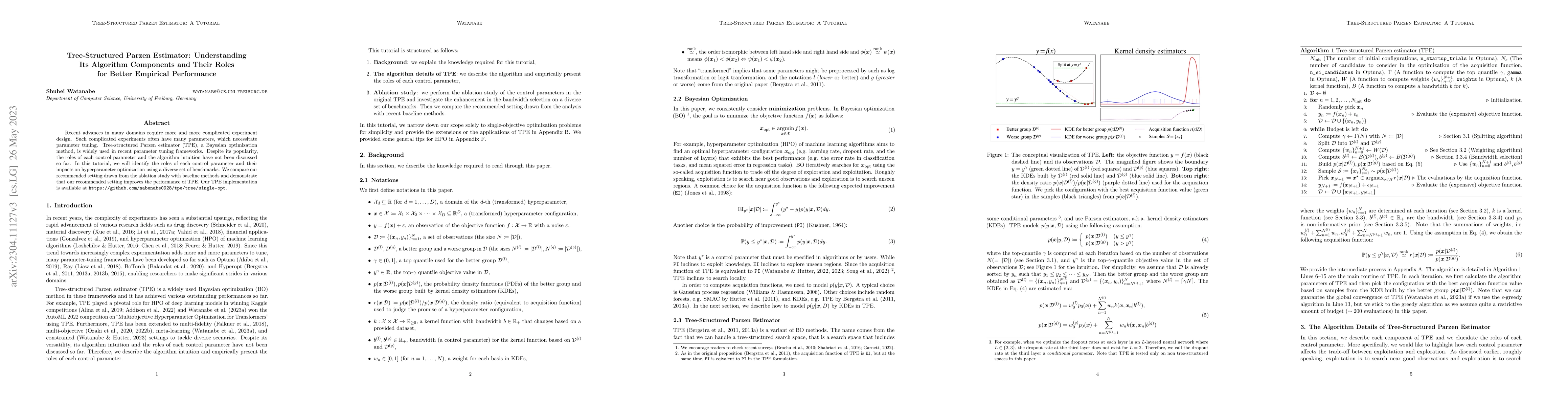 Thumbnail for Tree-Structured Parzen Estimator: Understanding Its Algorithm Components
  and Their Roles for Better Empirical Performance