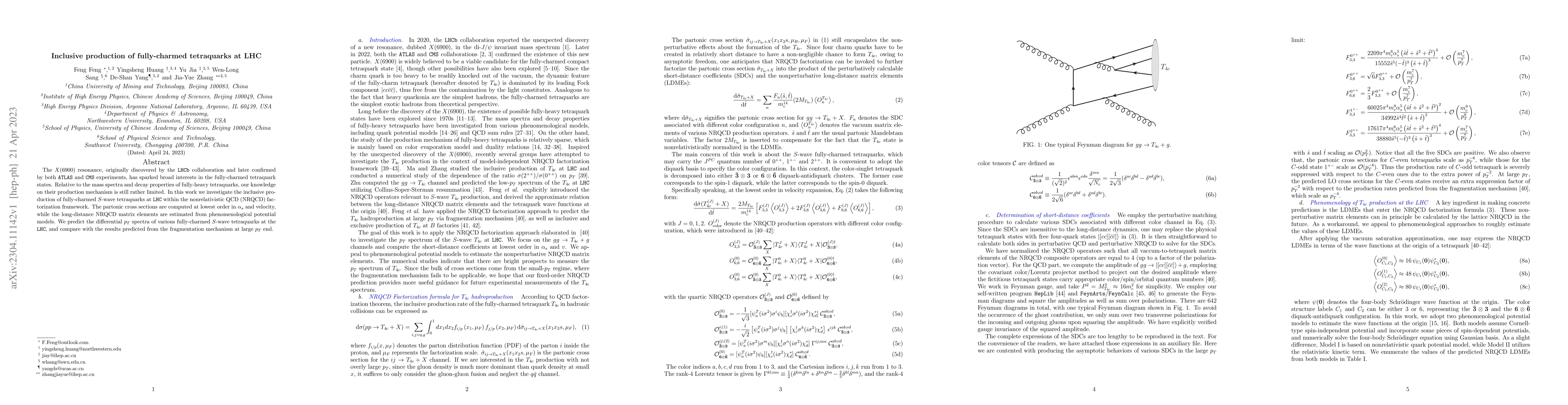 Thumbnail for Inclusive production of fully-charmed tetraquarks at LHC