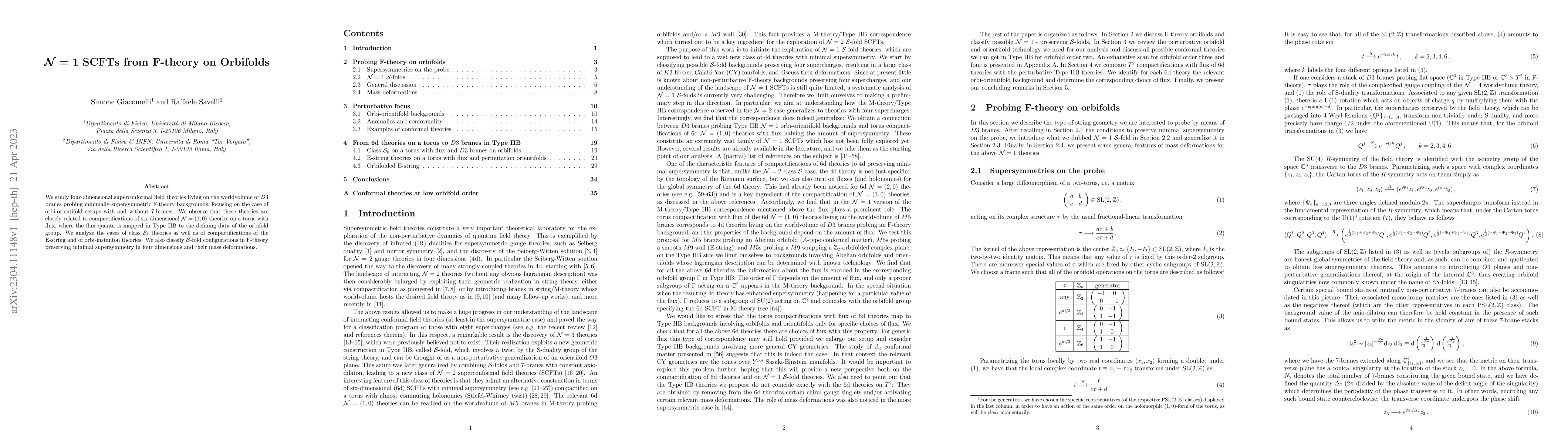 Thumbnail for N=1 SCFTs from F-theory on Orbifolds