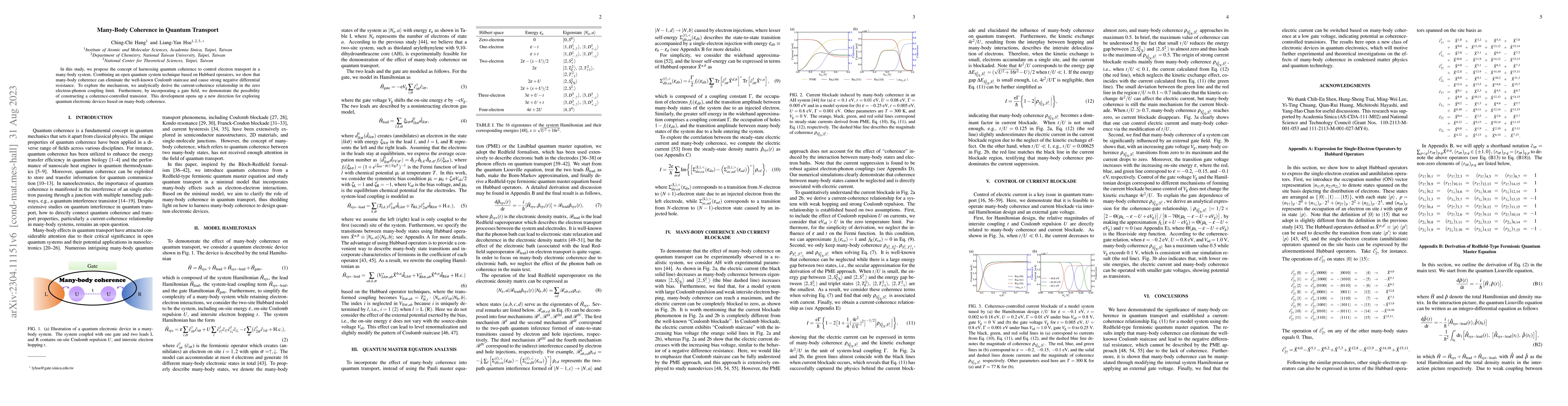Thumbnail for Many-Body Coherence in Quantum Transport