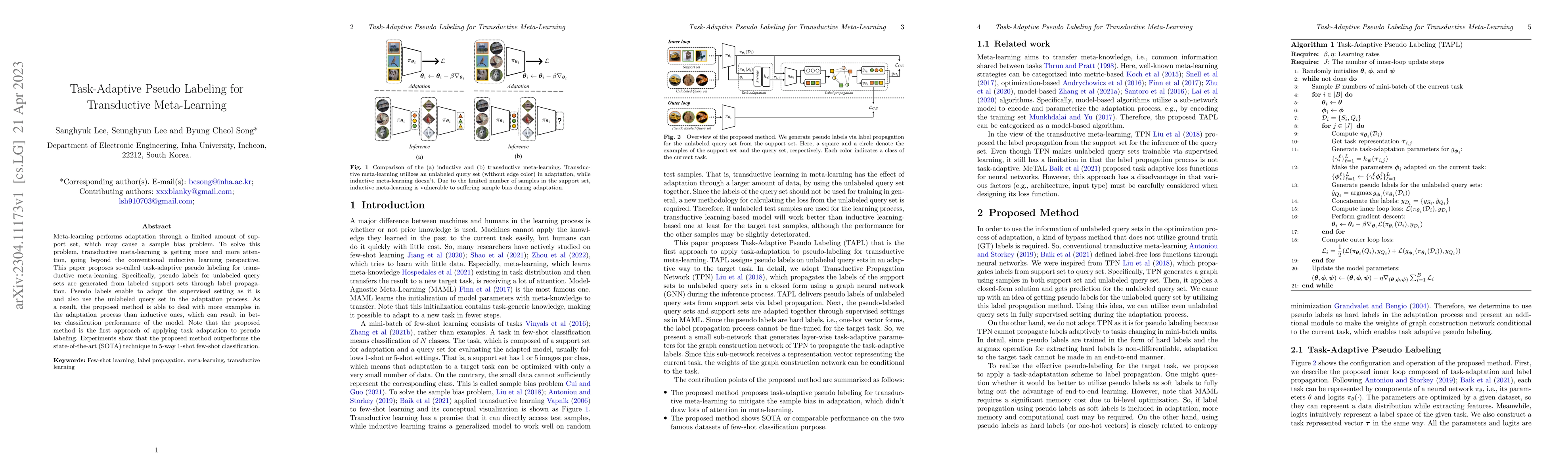 Thumbnail for Task-Adaptive Pseudo Labeling for Transductive Meta-Learning