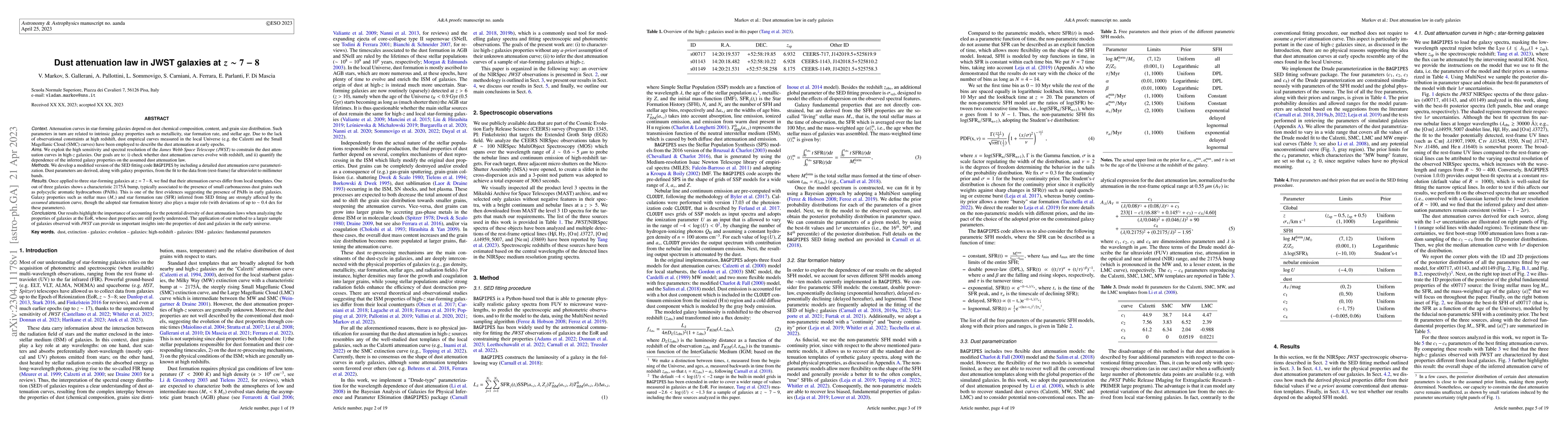 Thumbnail for Dust attenuation law in JWST galaxies at z = 7-8