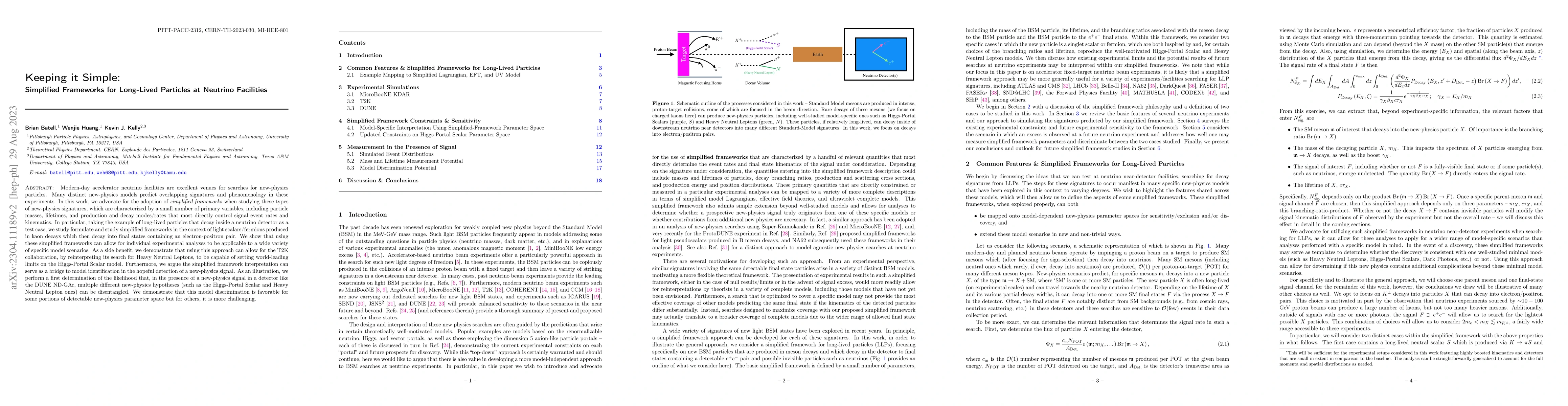 Thumbnail for Keeping it Simple: Simplified Frameworks for Long-Lived Particles at
  Neutrino Facilities