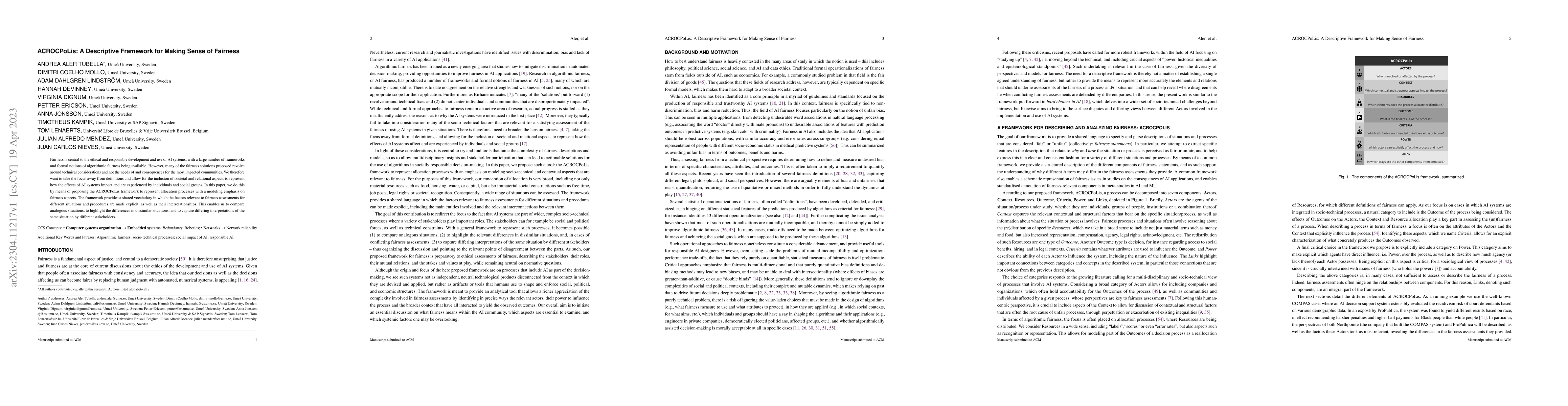 Thumbnail for ACROCPoLis: A Descriptive Framework for Making Sense of Fairness