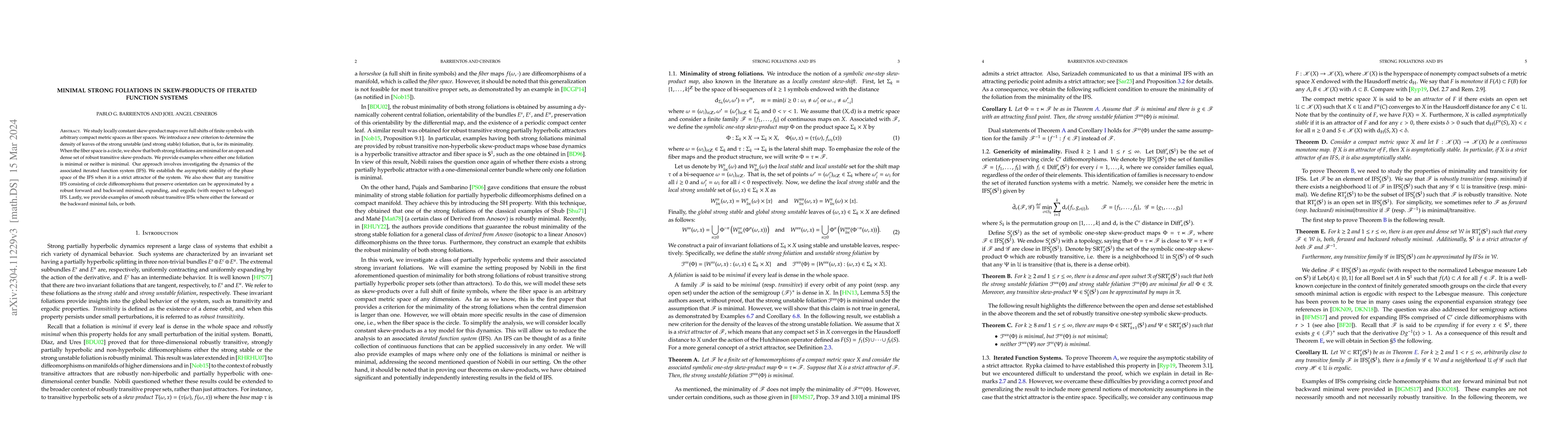 Thumbnail for Minimal Strong Foliations in Skew-products of Iterated Function Systems