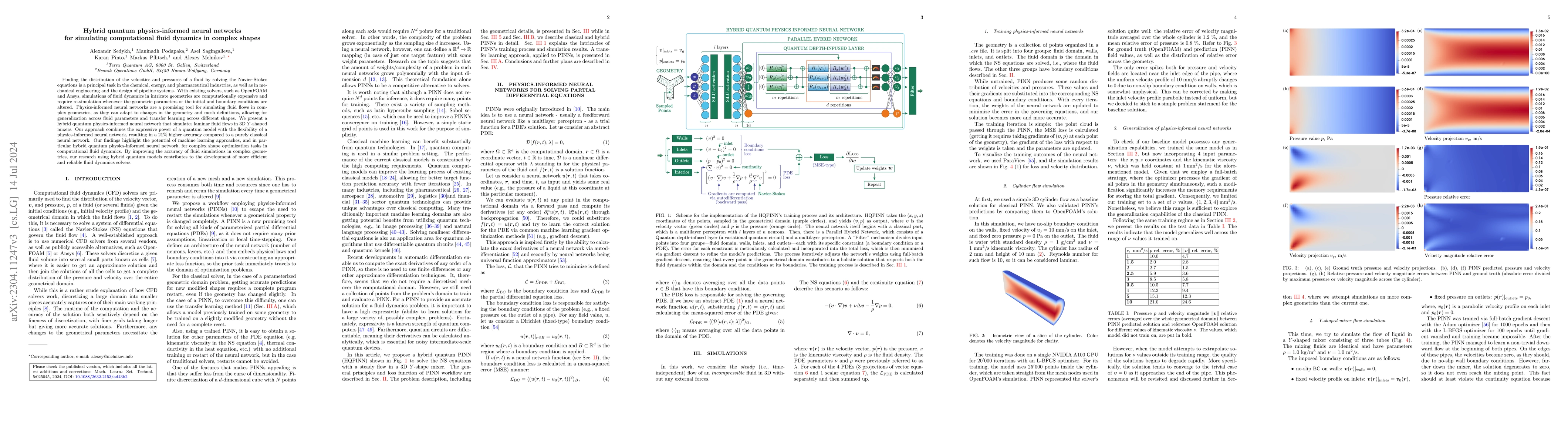 Thumbnail for Hybrid quantum physics-informed neural networks for simulating
  computational fluid dynamics in complex shapes