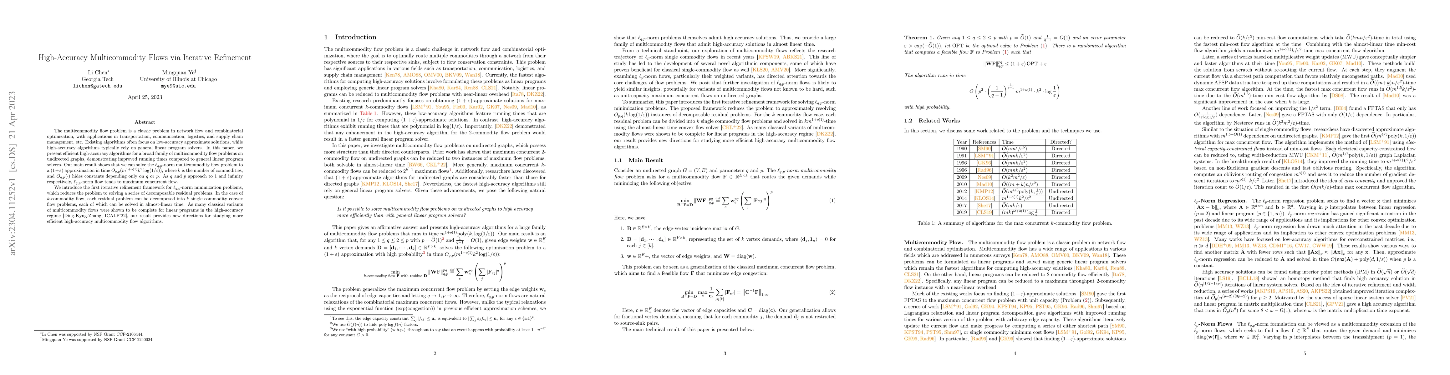 Thumbnail for High-Accuracy Multicommodity Flows via Iterative Refinement