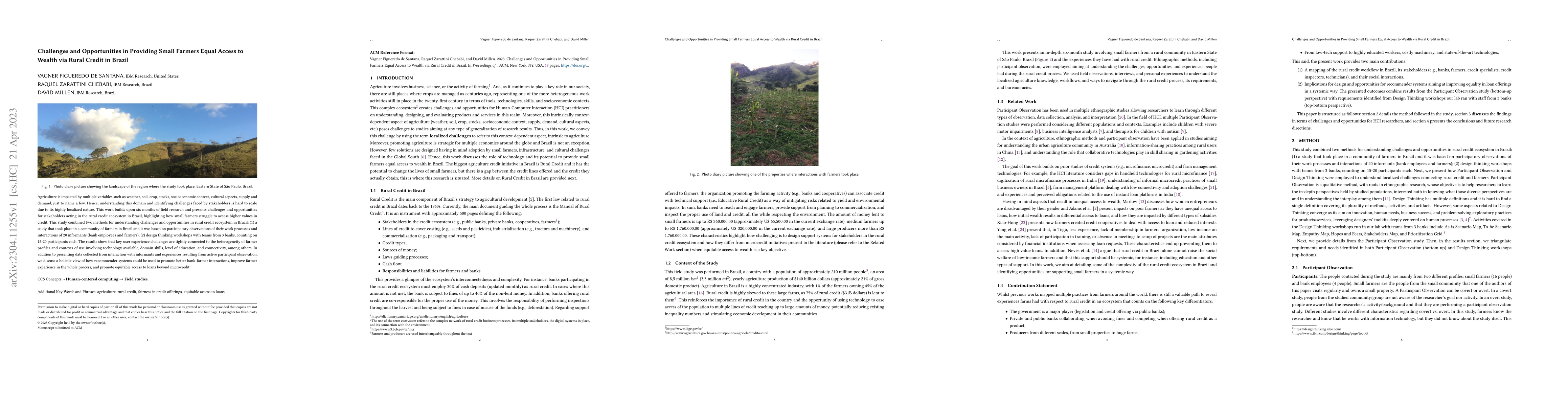 Thumbnail for Challenges and Opportunities in Providing Small Farmers Equal Access to
  Wealth via Rural Credit in Brazil