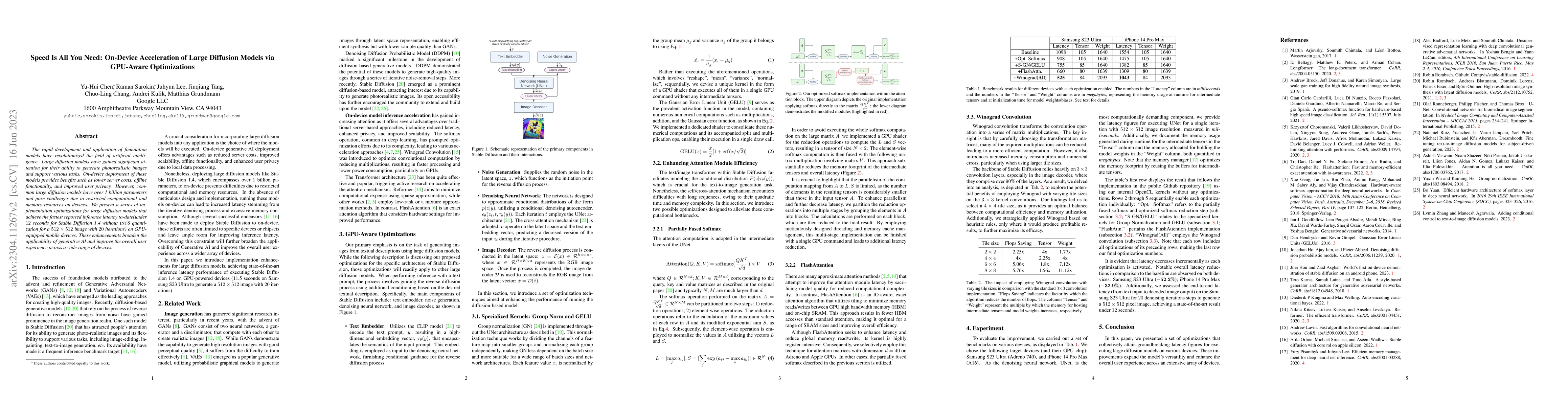 Thumbnail for Speed Is All You Need: On-Device Acceleration of Large Diffusion Models
  via GPU-Aware Optimizations