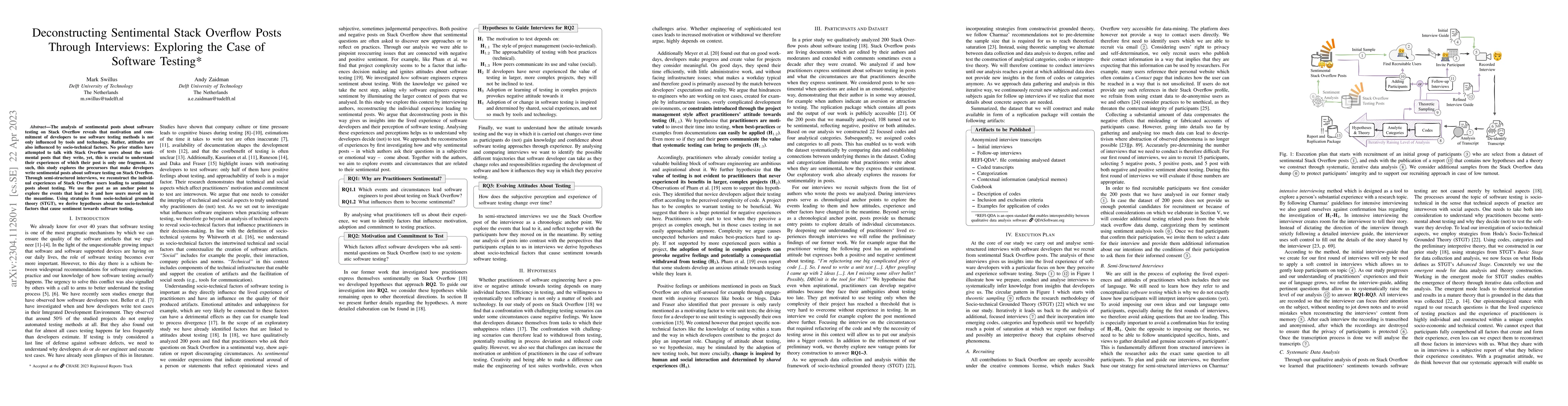 Thumbnail for Deconstructing Sentimental Stack Overflow Posts Through Interviews:
  Exploring the Case of Software Testing
