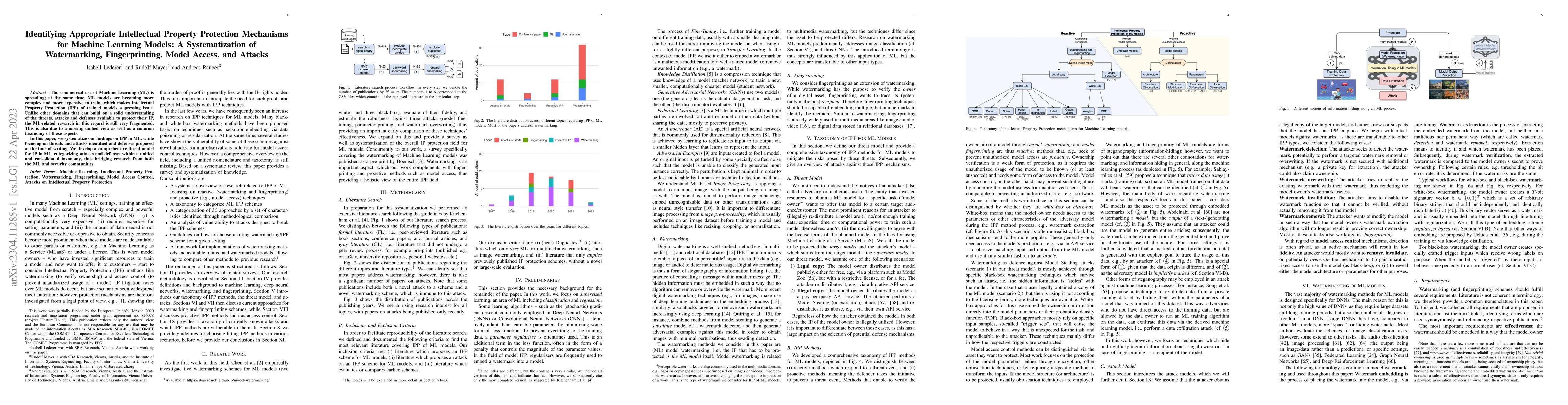 Thumbnail for Identifying Appropriate Intellectual Property Protection Mechanisms for
  Machine Learning Models: A Systematization of Watermarking, Fingerprinting,
  Model Access, and Attacks