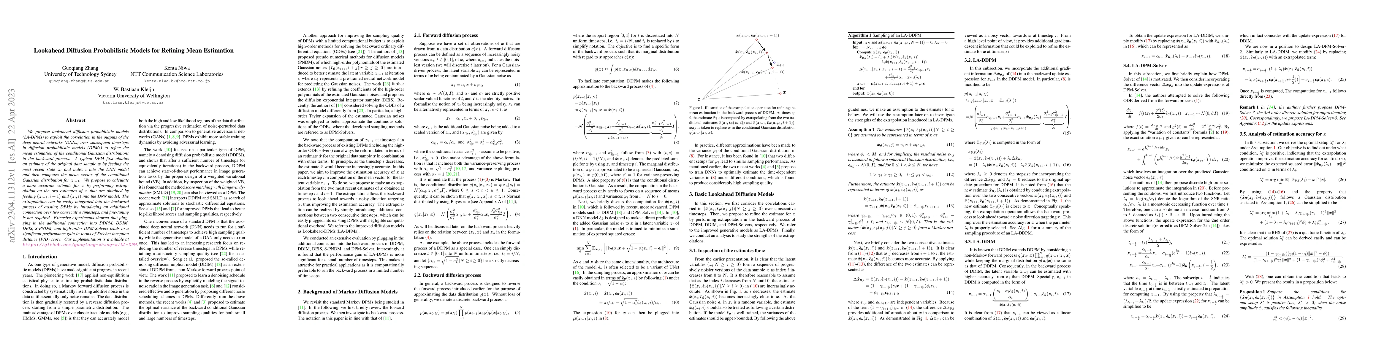 Thumbnail for Lookahead Diffusion Probabilistic Models for Refining Mean Estimation