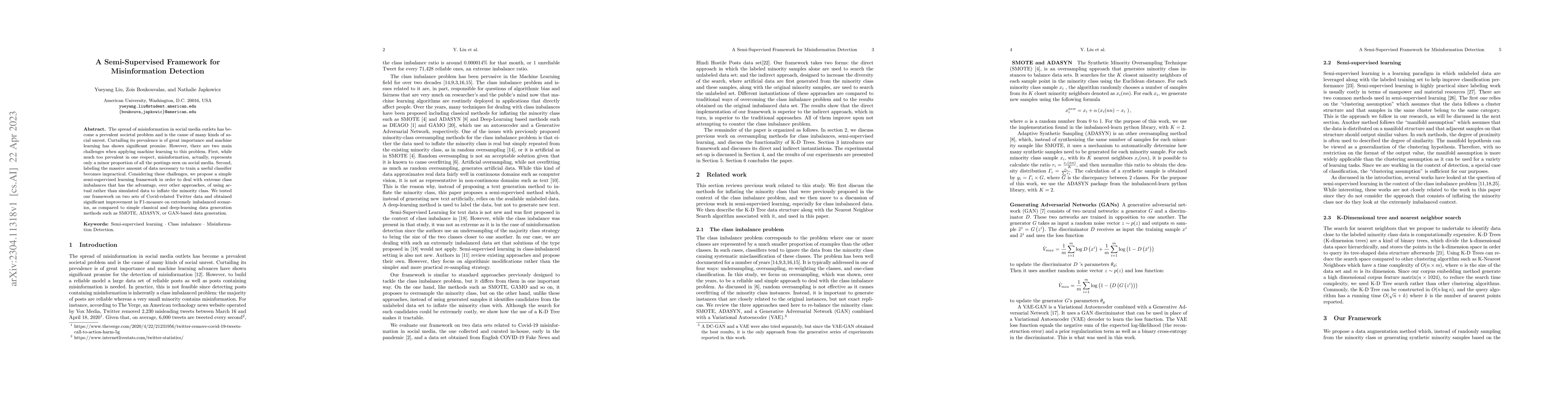 Thumbnail for A Semi-Supervised Framework for Misinformation Detection