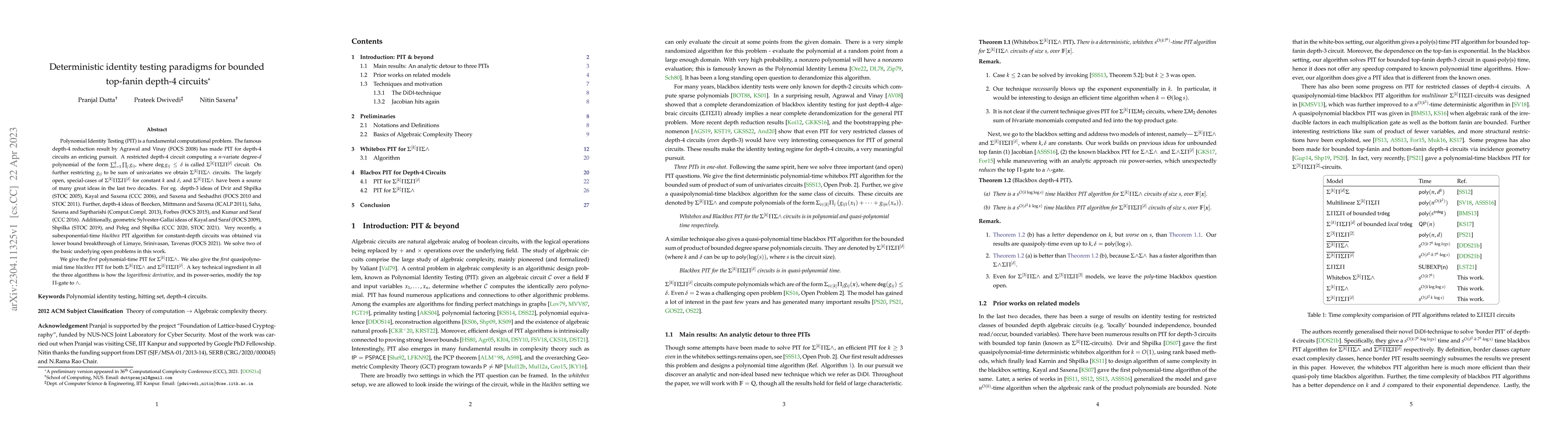 Thumbnail for Deterministic identity testing paradigms for bounded top-fanin depth-4
  circuits
