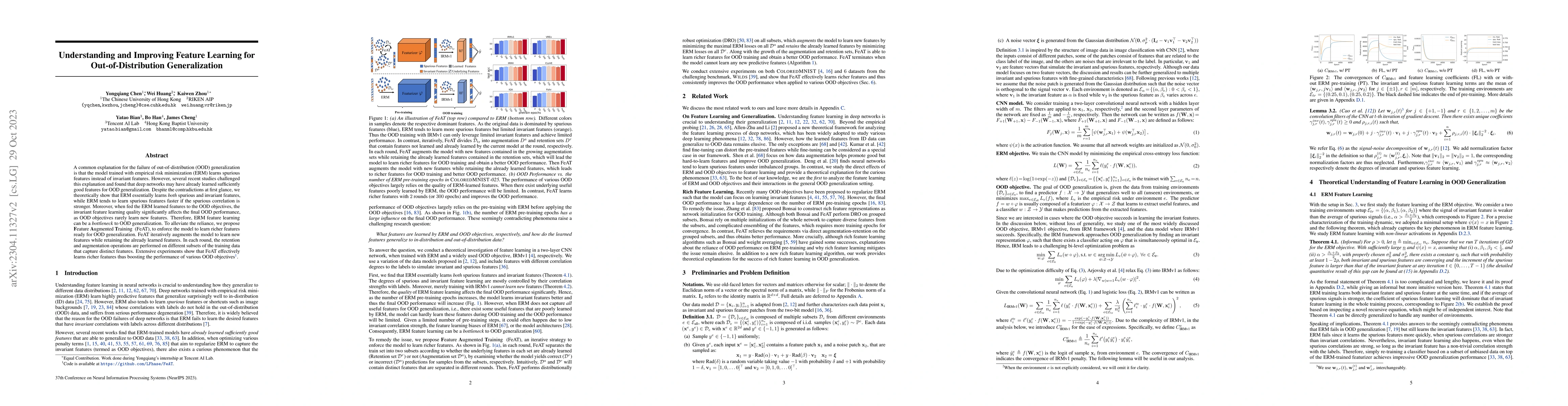 Thumbnail for Understanding and Improving Feature Learning for Out-of-Distribution
  Generalization