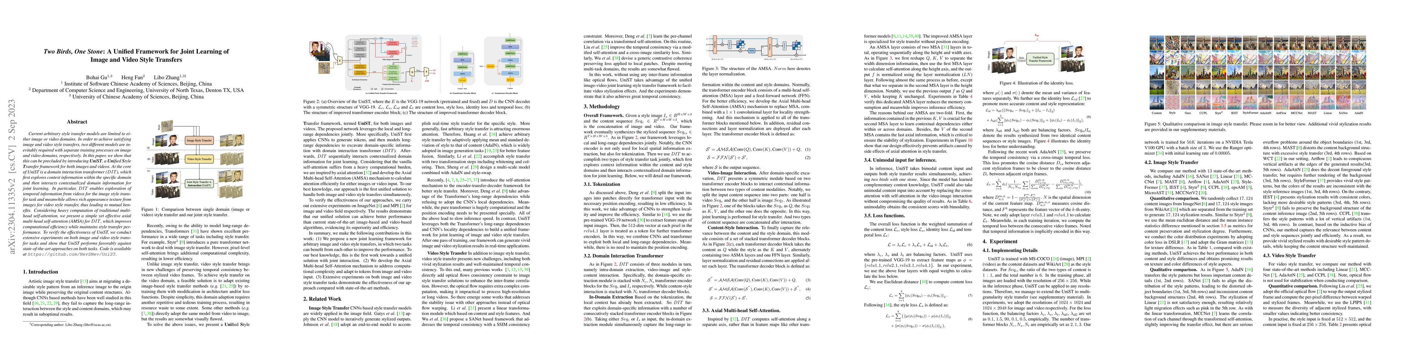 Thumbnail for Two Birds, One Stone: A Unified Framework for Joint Learning of Image
  and Video Style Transfers