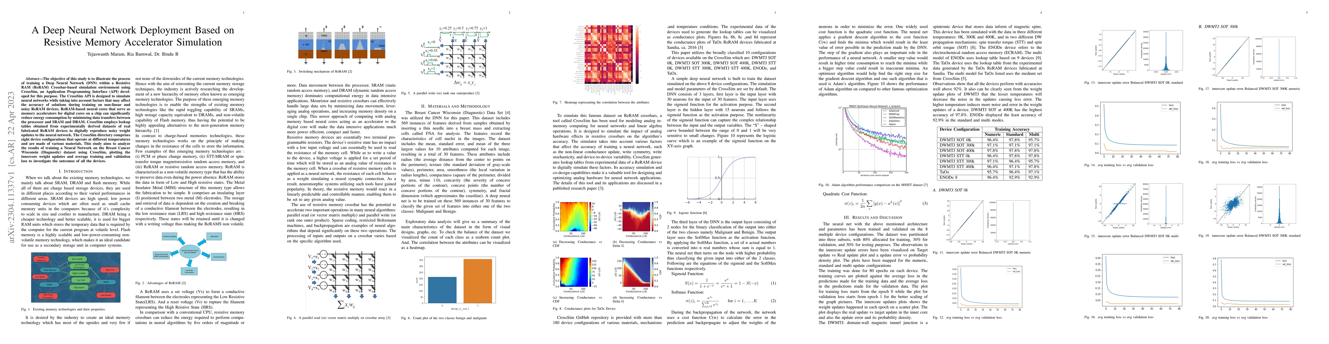 Thumbnail for A Deep Neural Network Deployment Based on Resistive Memory Accelerator
  Simulation