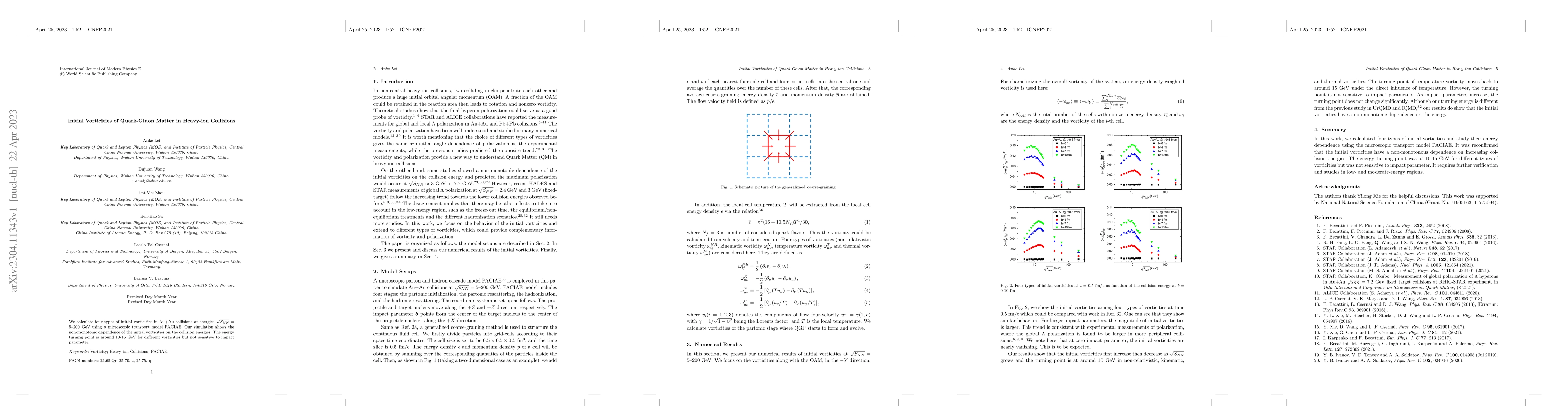 Thumbnail for Initial Vorticities of Quark-Gluon Matter in Heavy-ion Collisions