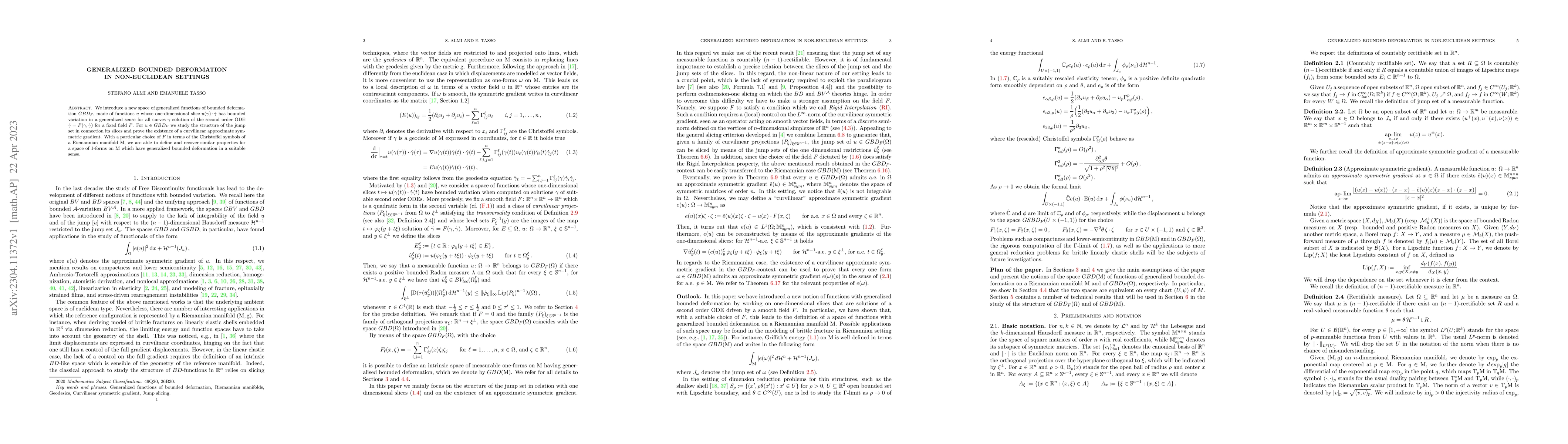 Thumbnail for Generalized bounded deformation in non-Euclidean settings