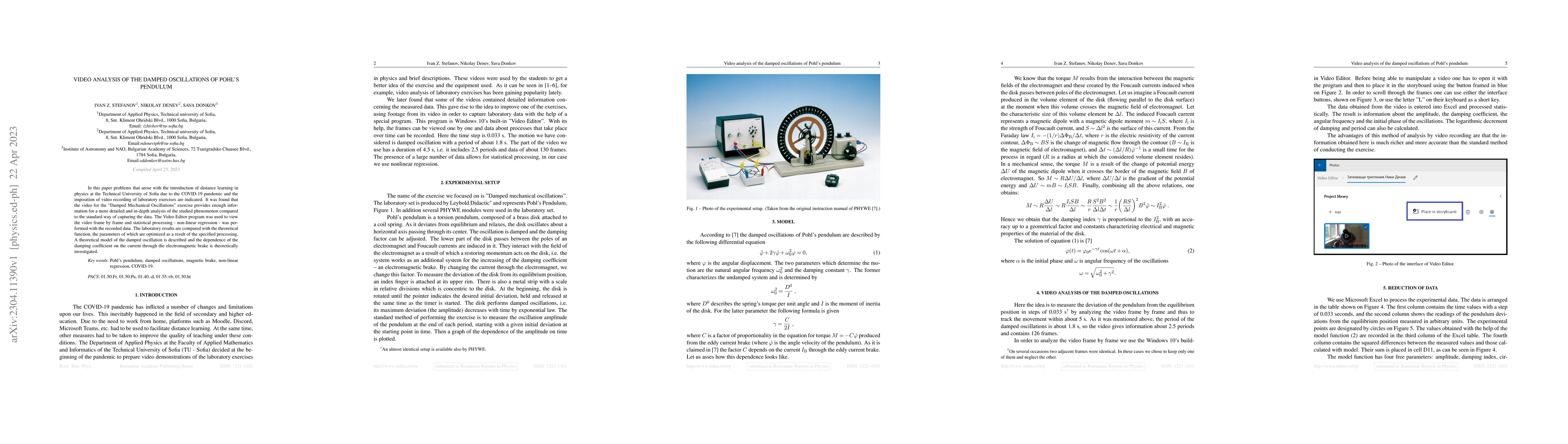 Thumbnail for Video analysis of the damped oscillations of Pohl's pendulum