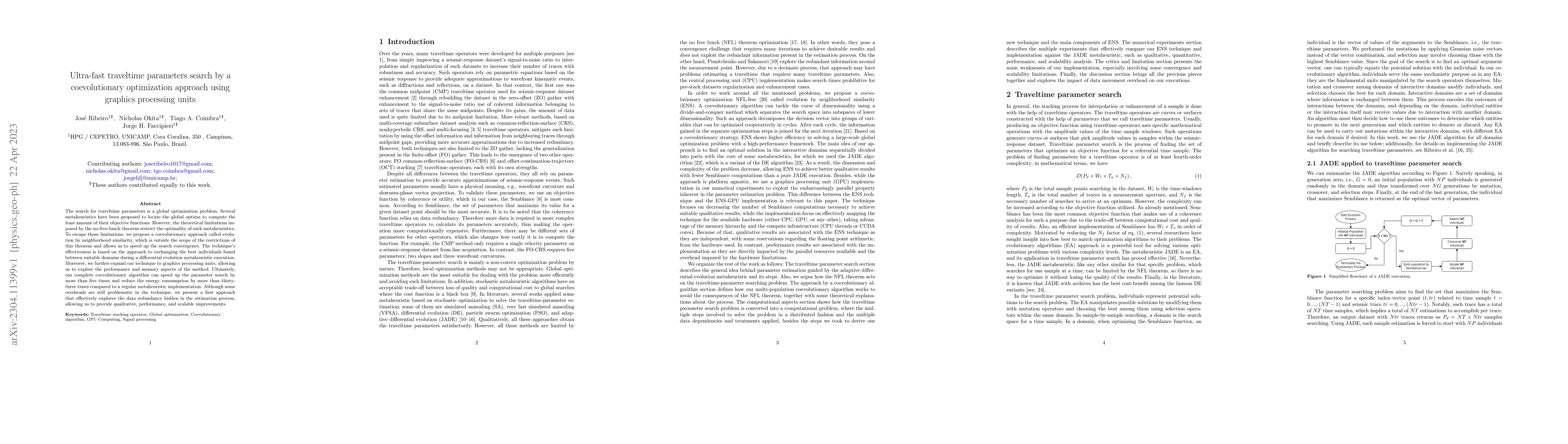 Thumbnail for Ultra-fast traveltime parameters search by a coevolutionary optimization
  approach using graphics processing units