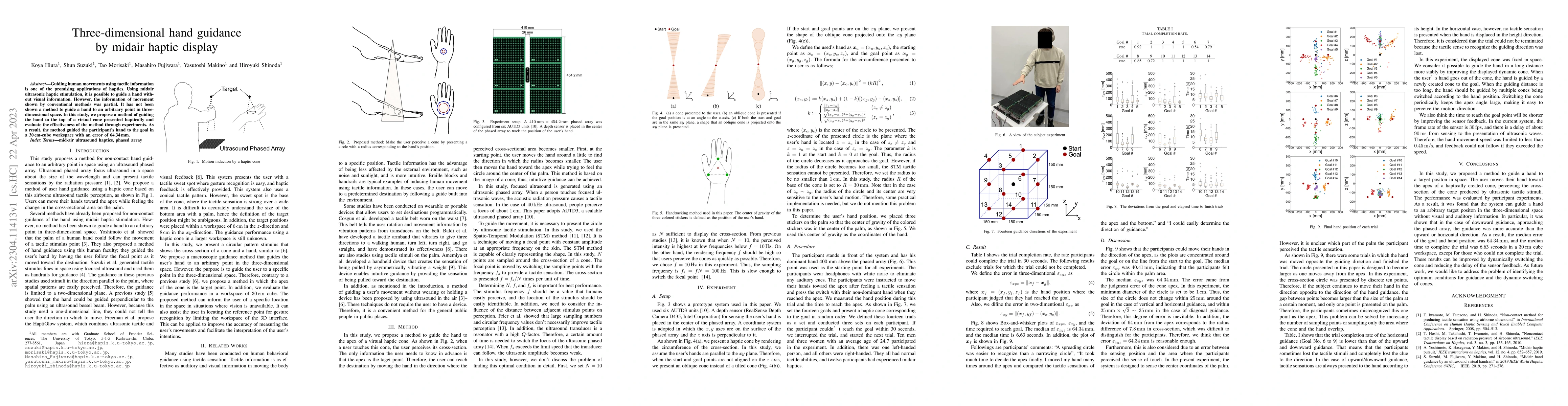 Thumbnail for Three-dimensional hand guidance by midair haptic display
