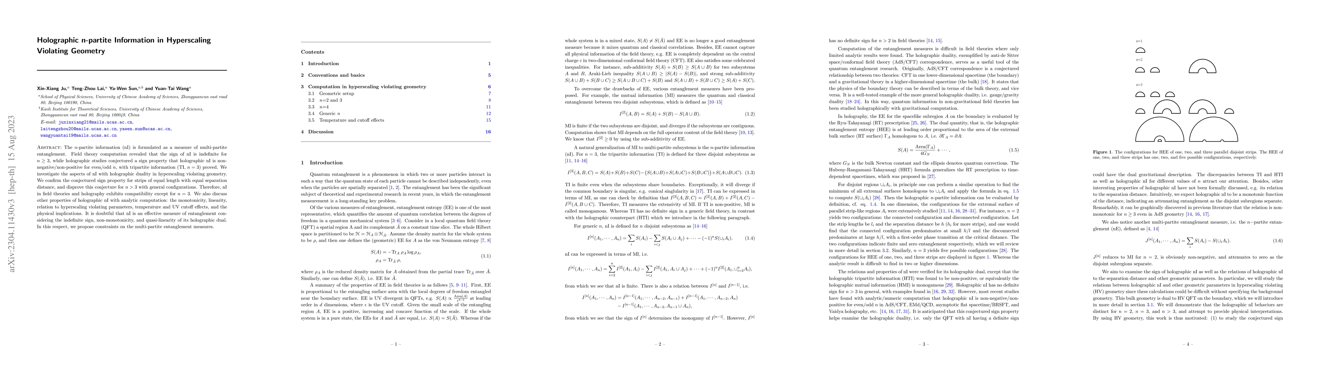 Thumbnail for Holographic n-partite Information in Hyperscaling Violating Geometry