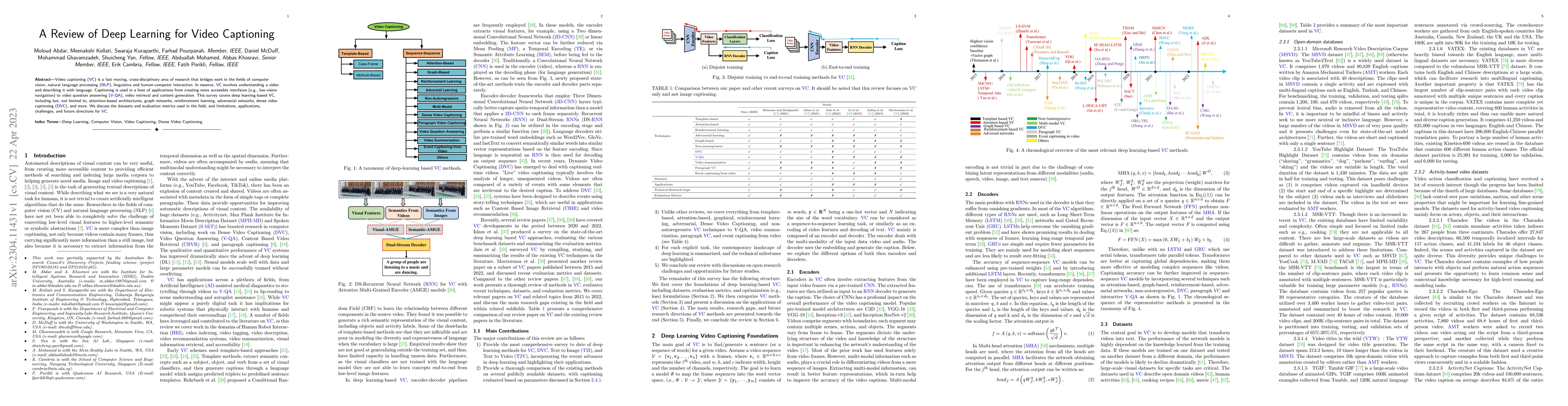 Thumbnail for A Review of Deep Learning for Video Captioning