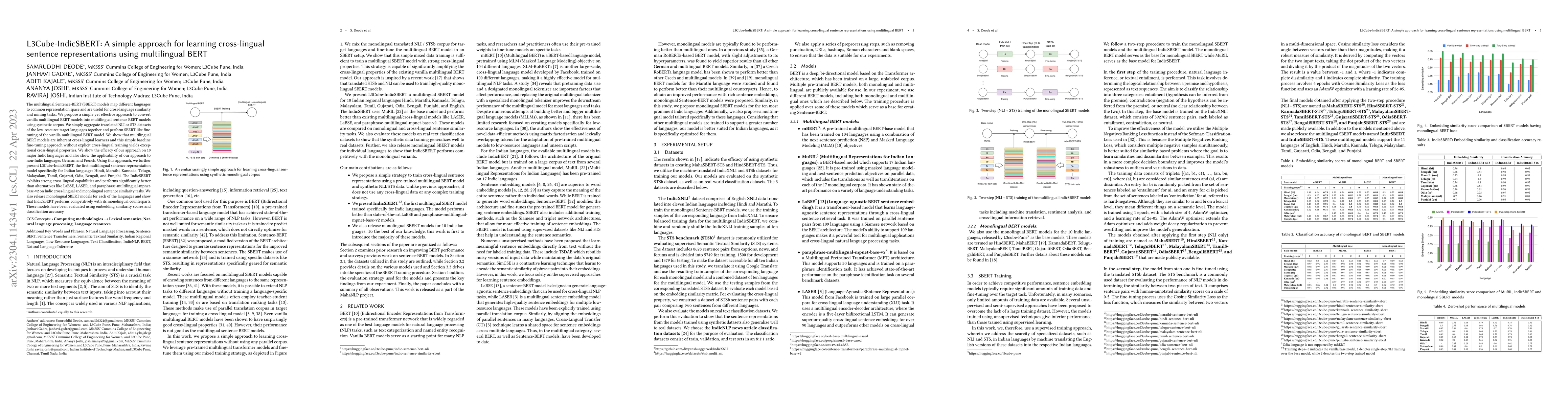 Thumbnail for L3Cube-IndicSBERT: A simple approach for learning cross-lingual sentence
  representations using multilingual BERT