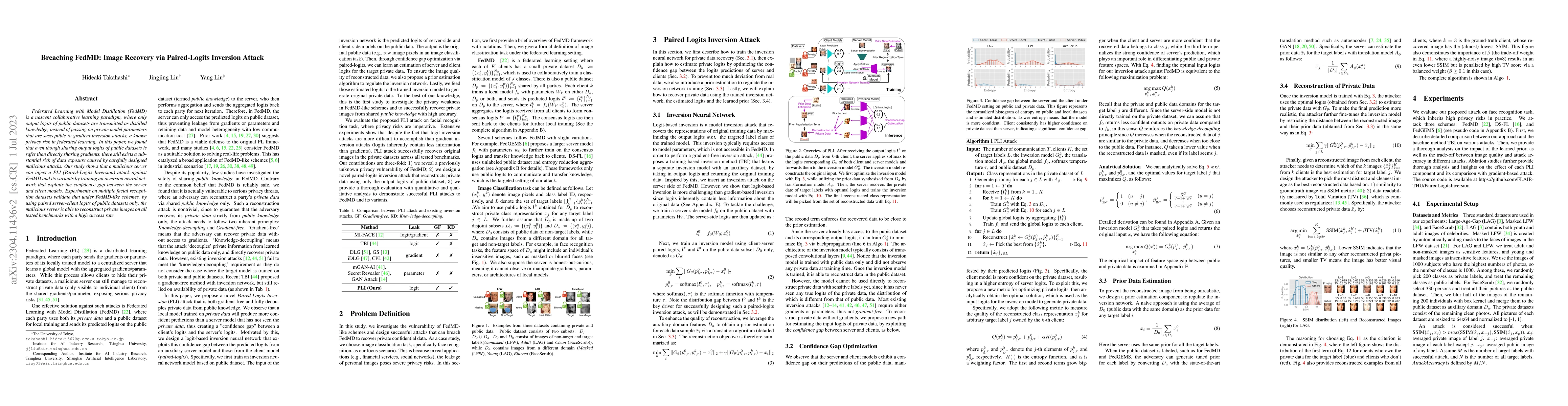 Thumbnail for Breaching FedMD: Image Recovery via Paired-Logits Inversion Attack