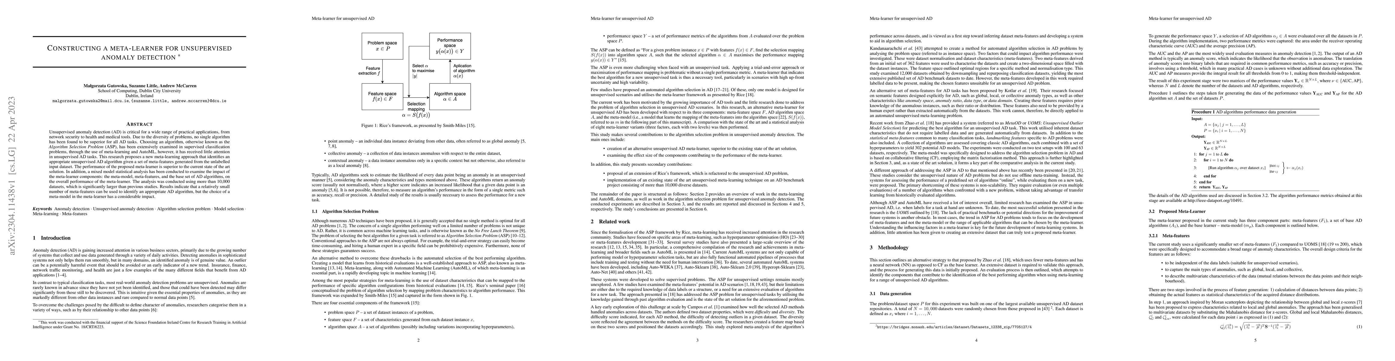 Thumbnail for Constructing a meta-learner for unsupervised anomaly detection